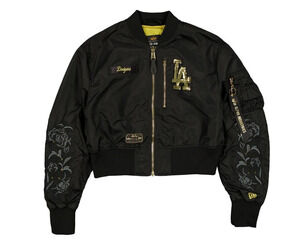 WOMEN'S LARGE New Era X Alpha Industries LA Dodgers Cropped L-2B Bomber Jacket